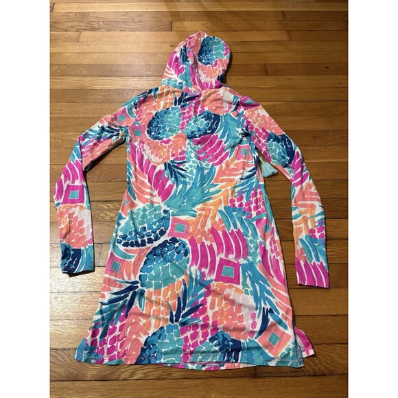 Lilly Pulitzer XXS Rylie UPF 50+ Goombay Smashed Pineapple Hooded Cover Up Dress - Picture 5 of 7